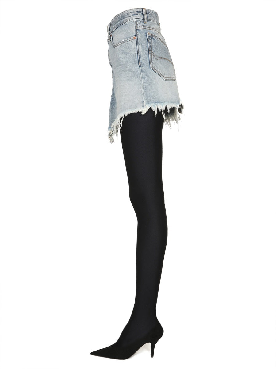 BALENCIAGA Chic Women's Mini Skirt with Belt Loops