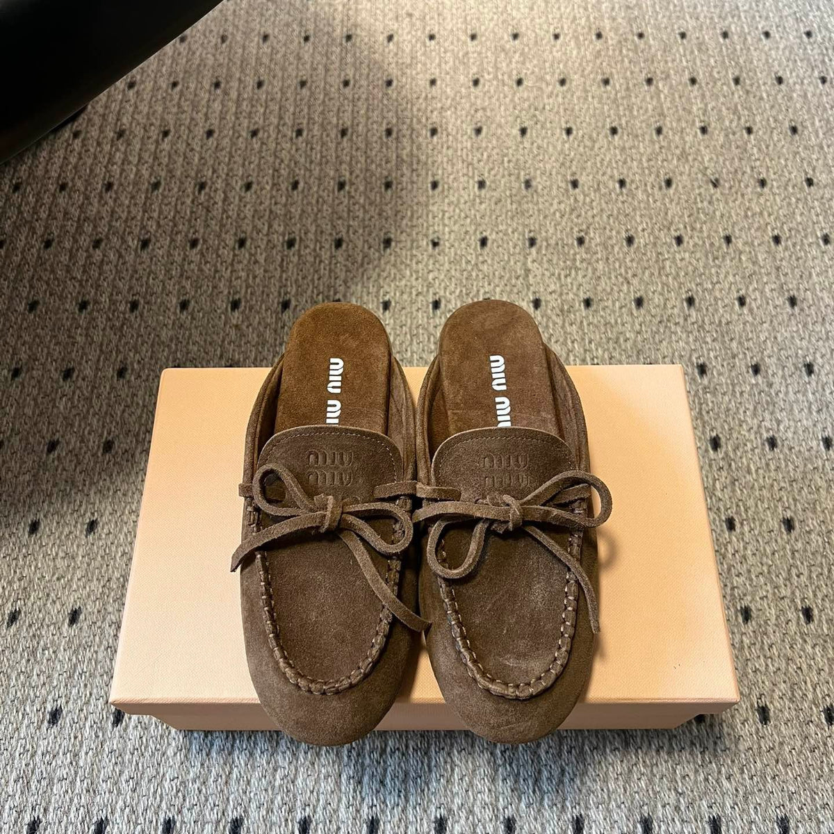 MIU M SUEDE MULES