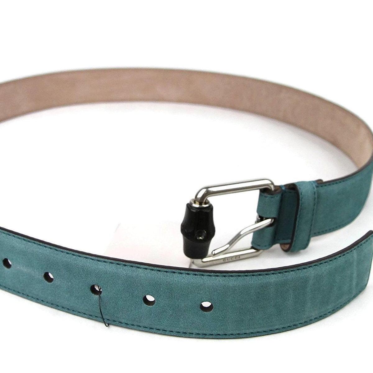 Gucci Men's Leather Suede Bamboo Buckle Belt 336827