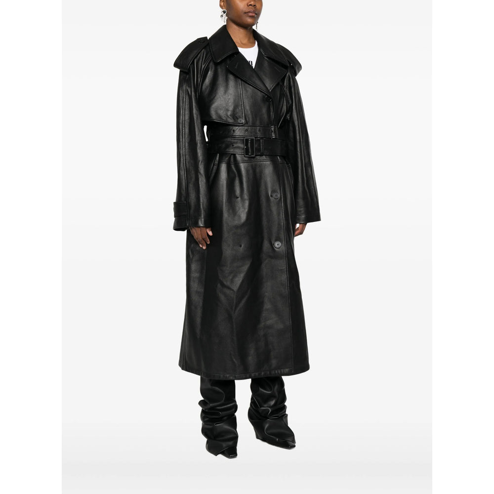 Balenciaga Black Coats - Leather Coats Women
