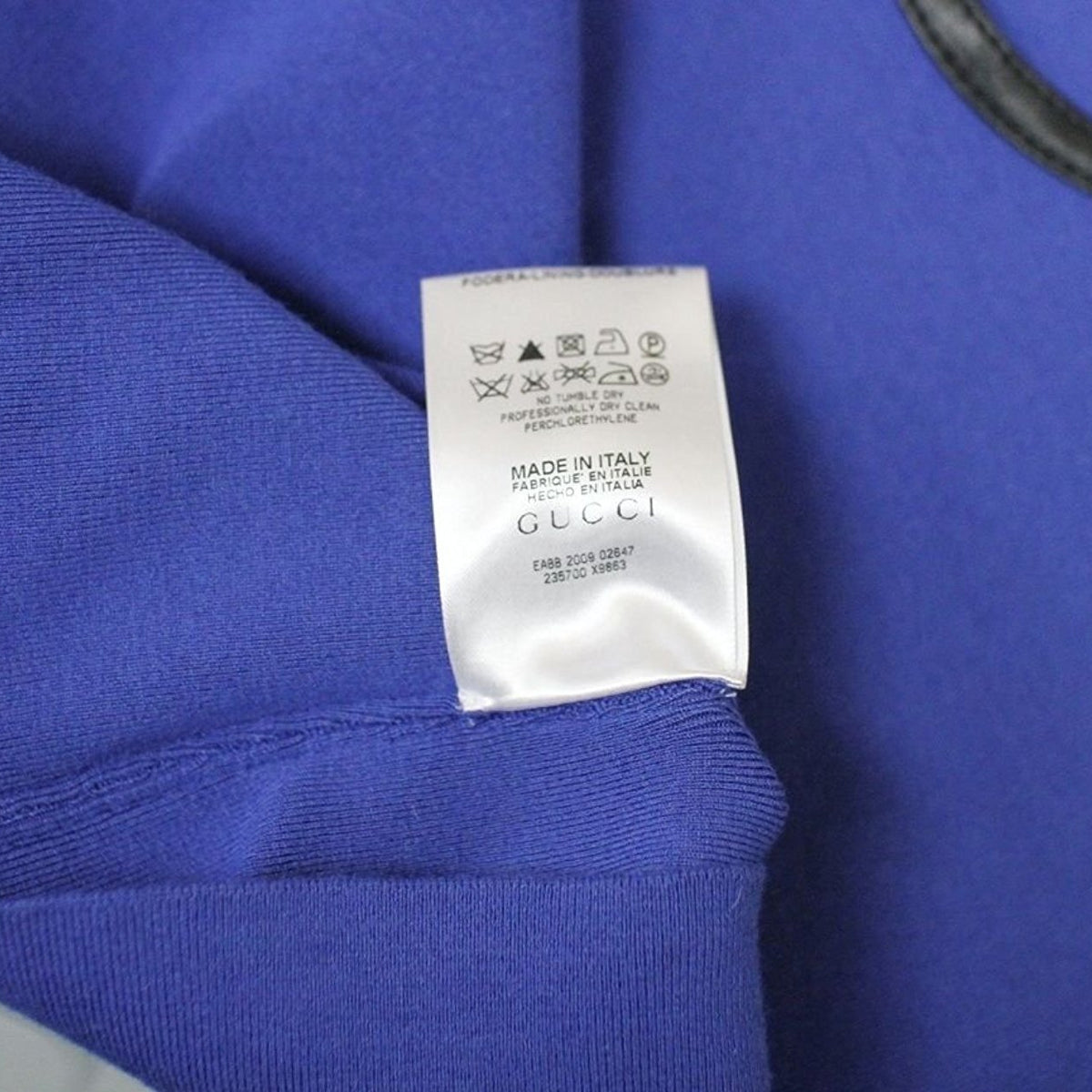 Gucci Women's Blue Cashmere Blend Small Cotton Knit Leather Trim Tank Top