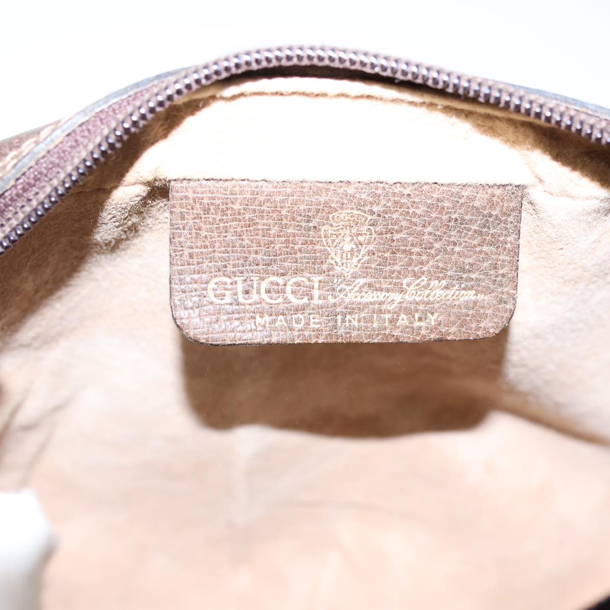 GUCCI GG Canvas Web Sherry Line Clutch Bag PVC Beige Green Red Auth 72151