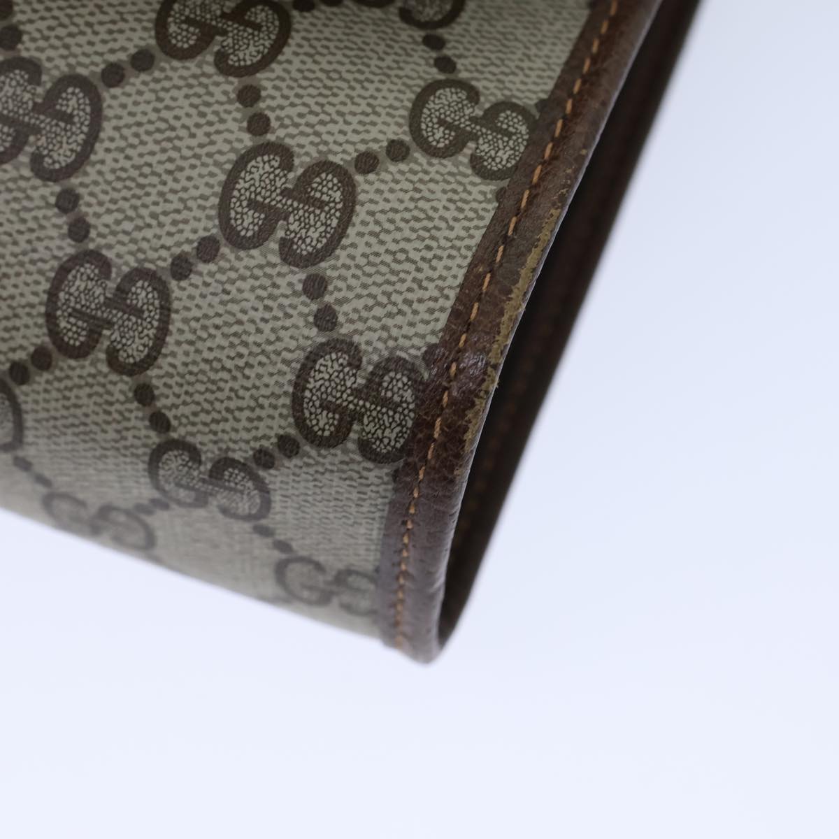 GUCCI GG Canvas Web Sherry Line Clutch Bag PVC Beige Green Red Auth 72156
