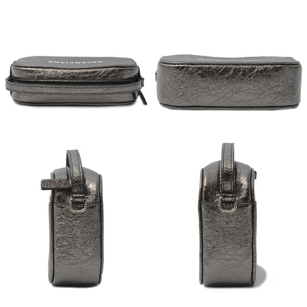 balenciaga Camera Bag XS 2WAY Calf Metallic Gray 608653
