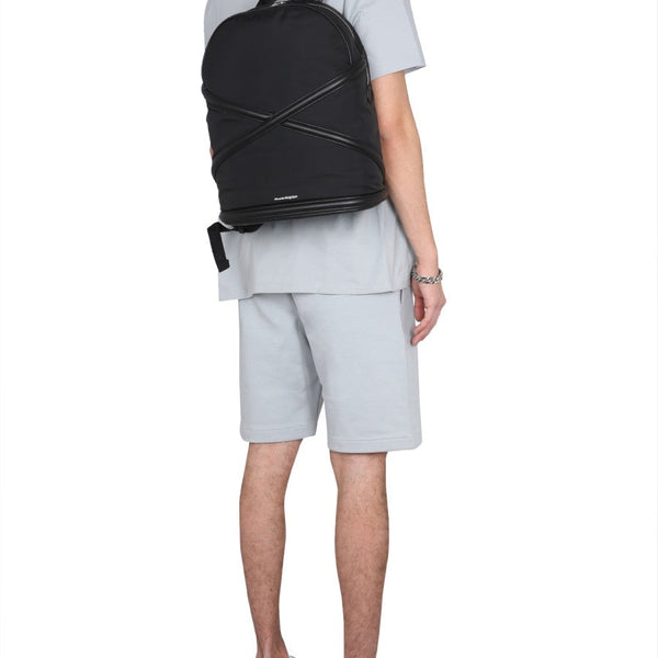 Alexander Mcqueen Men Bermuda Shorts With Graffiti Logo Print