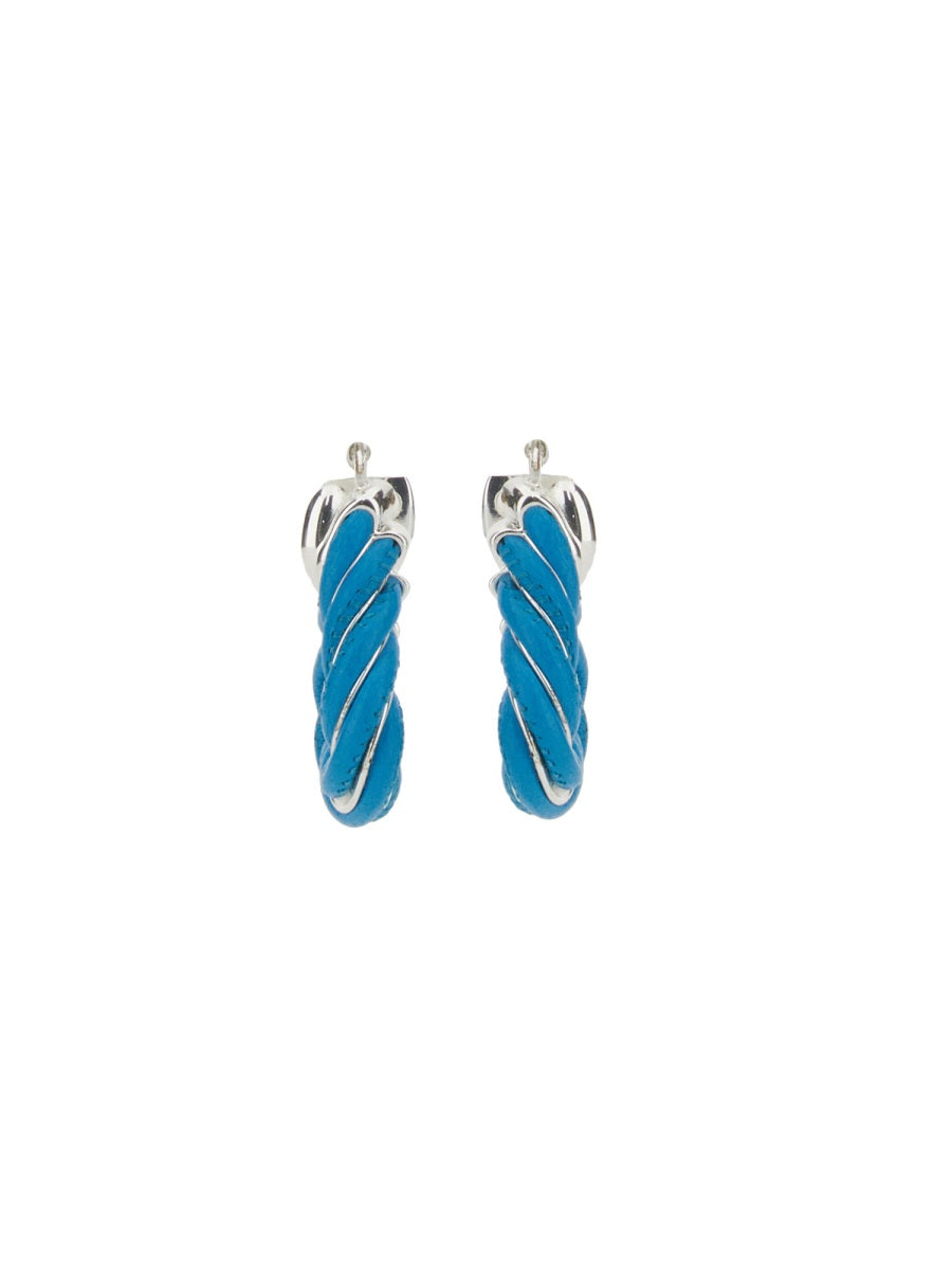 Bottega Veneta Women Triangular Twist Hoop Earrings
