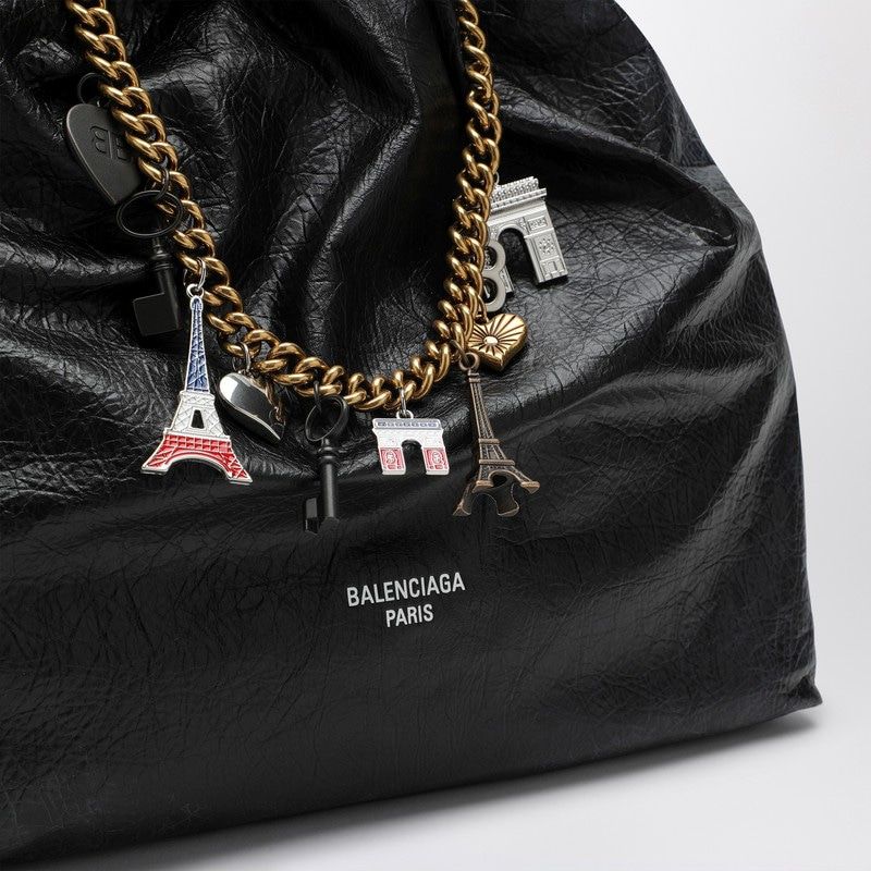 BALENCIAGA Crush Media Mini Leather Tote Handbag