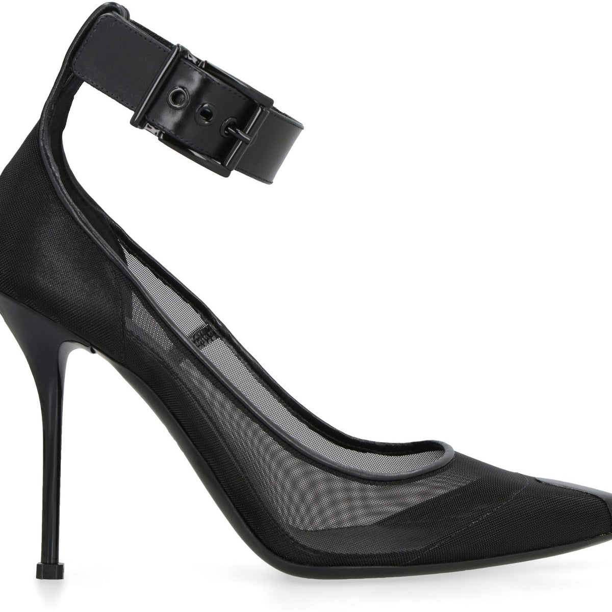 PUNK MESH POINTY-TOE PUMPS