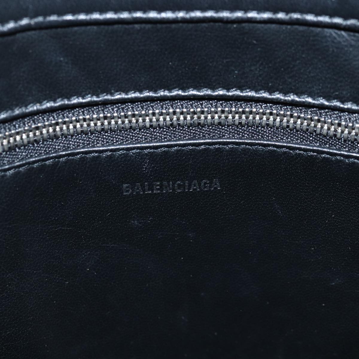 balenciaga Triangle Duffle XS Hand Bag Leather 2way Silver 531048 Auth 74610