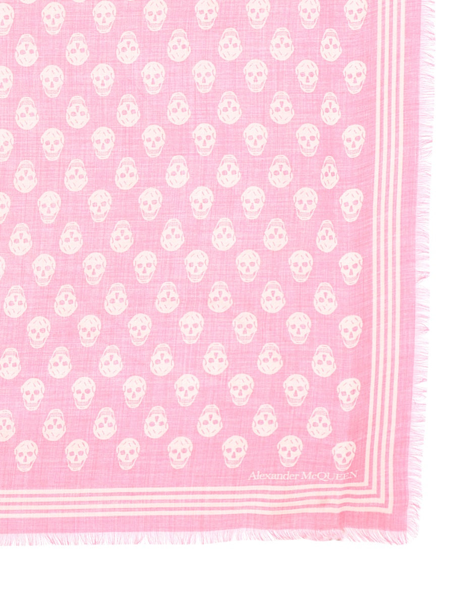 Alexander Mcqueen Men Biker Skull Print Scarf