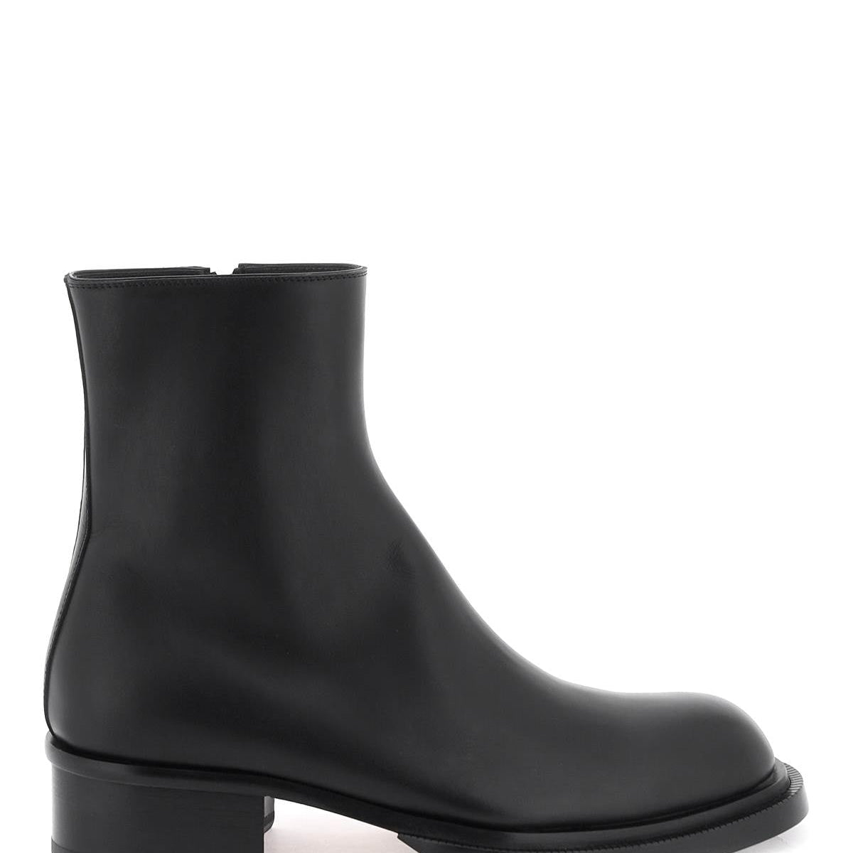 STACK LEATHER ANKLE BOOTS
