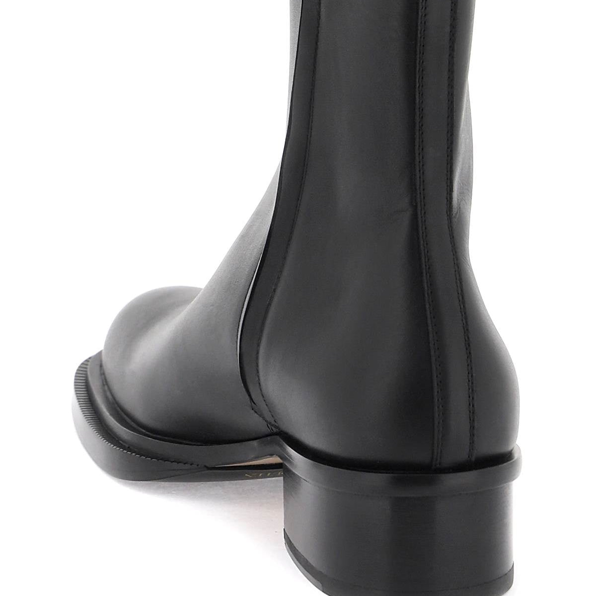 STACK LEATHER ANKLE BOOTS