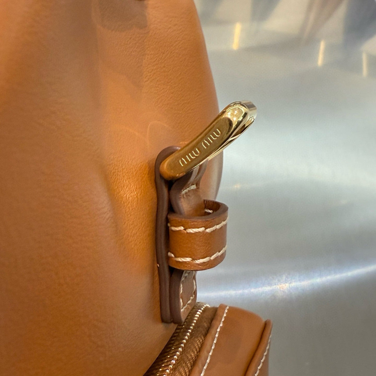 MIU M LEATHER BACKPACK