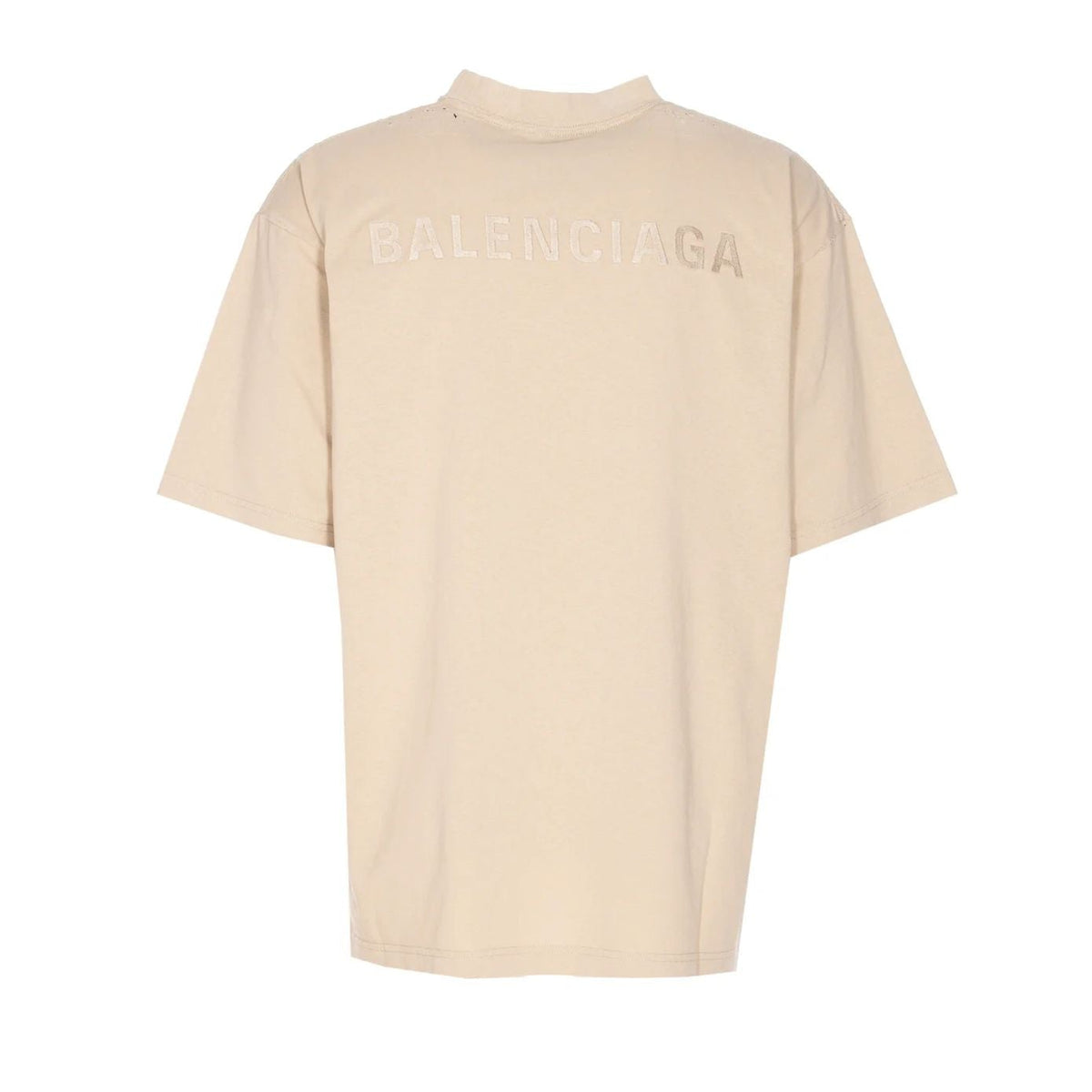 BALENCIAGA Men's T-Shirt with Embossed Central Logo