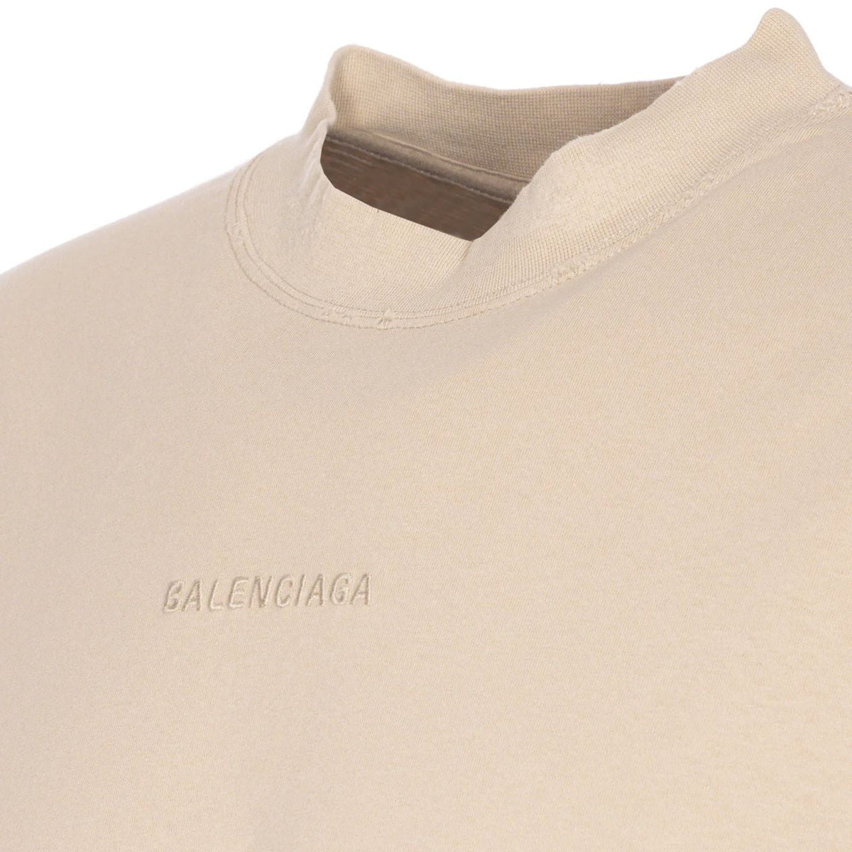 BALENCIAGA Men's T-Shirt with Embossed Central Logo