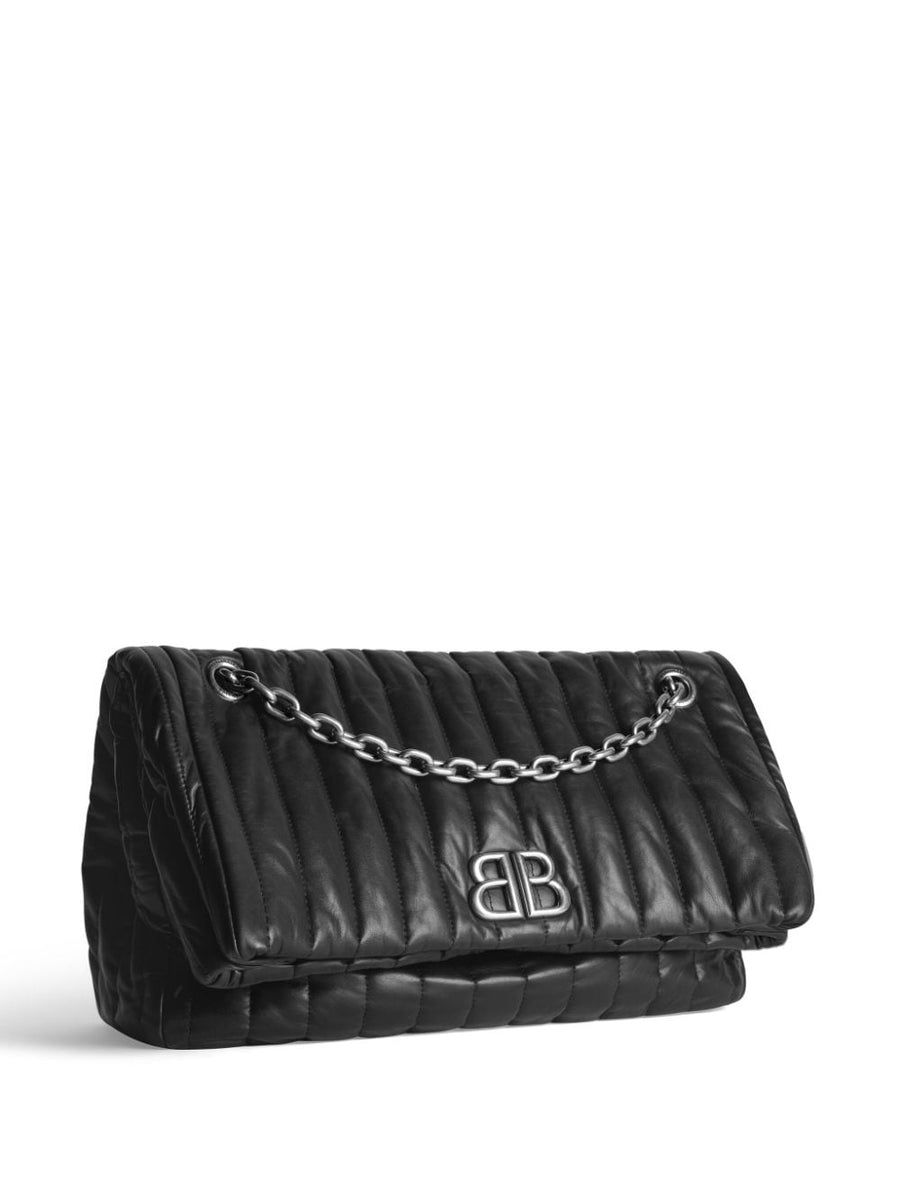 BALENCIAGA Medium Monaco Chain Handbag with Antique Gold Logo - 32.5 cm