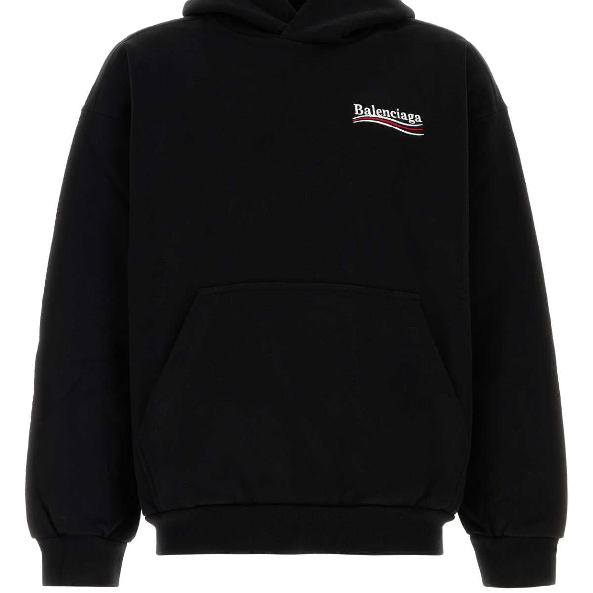 BALENCIAGA Cotton Hoodie with Ribbed Edges for Men - FW25 Collection