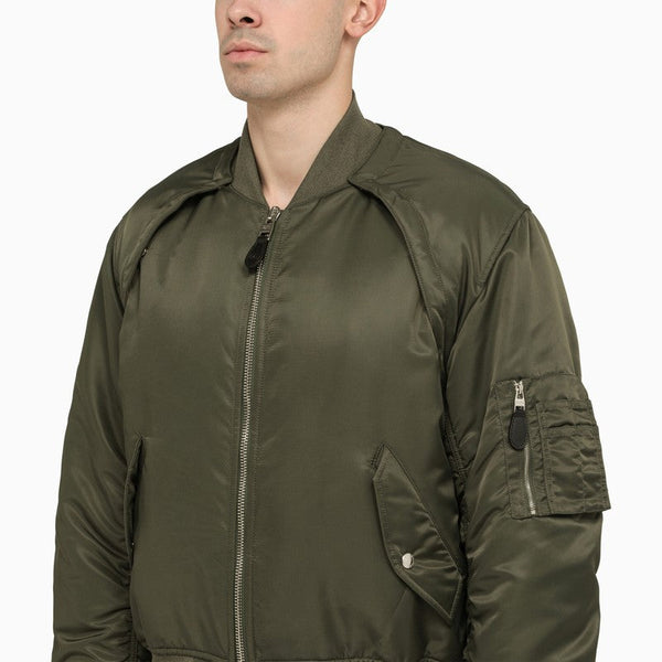 Alexander Mcqueen Convertible Khaki Nylon Bomber Jacket Men