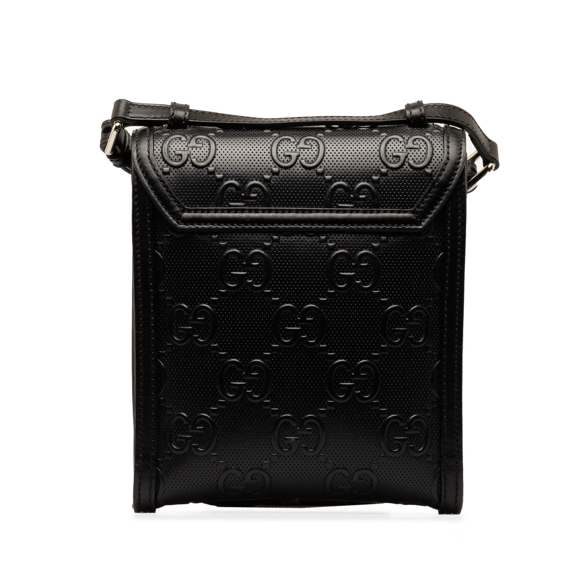 GUCCI GG Embossed Flap Crossbody Crossbody Bag