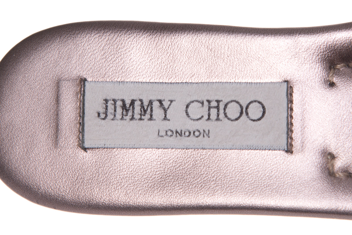 Jimmy Choo Metallic Floral Sandals SZ 37