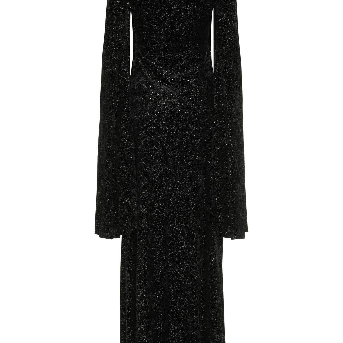 BALENCIAGA Velvet Maxi Dress with Wide Sleeves