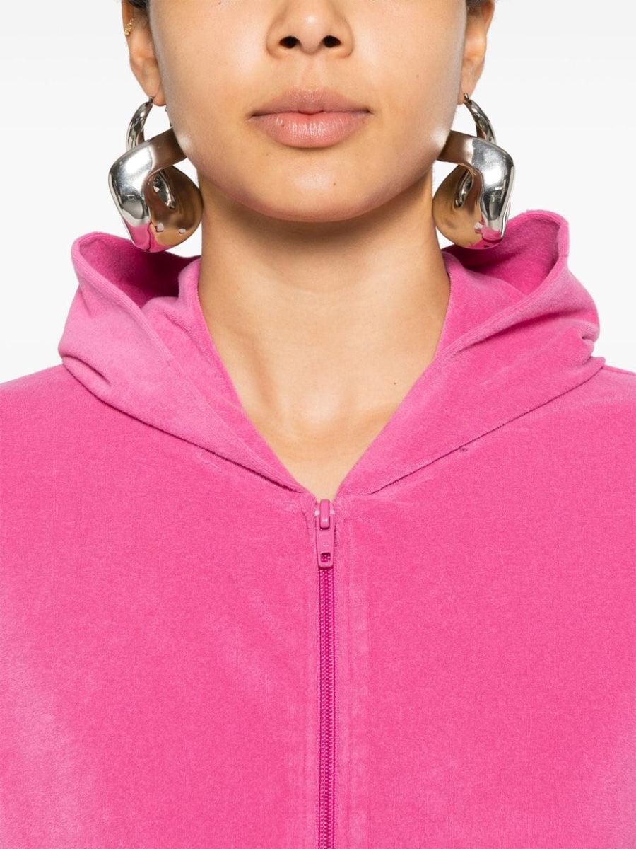 BALENCIAGA Mini Velvet Zipped Hoodie for Women