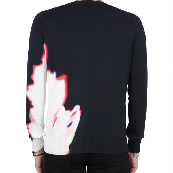 Alexander Mcqueen Men Jersey With Solarised Flower Print