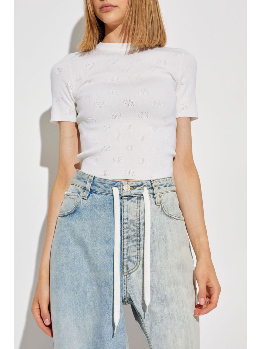 BALENCIAGA Open-Knit Wool Top for Women