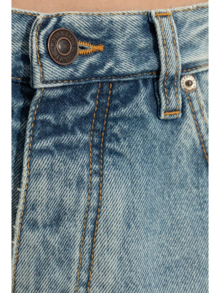 BALENCIAGA Low-Waist Classic Denim Jeans for Women - Long Length