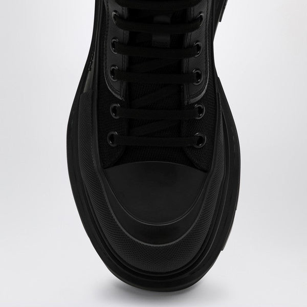 Alexander Mcqueen Black Canvas Tread Slick Boots Men