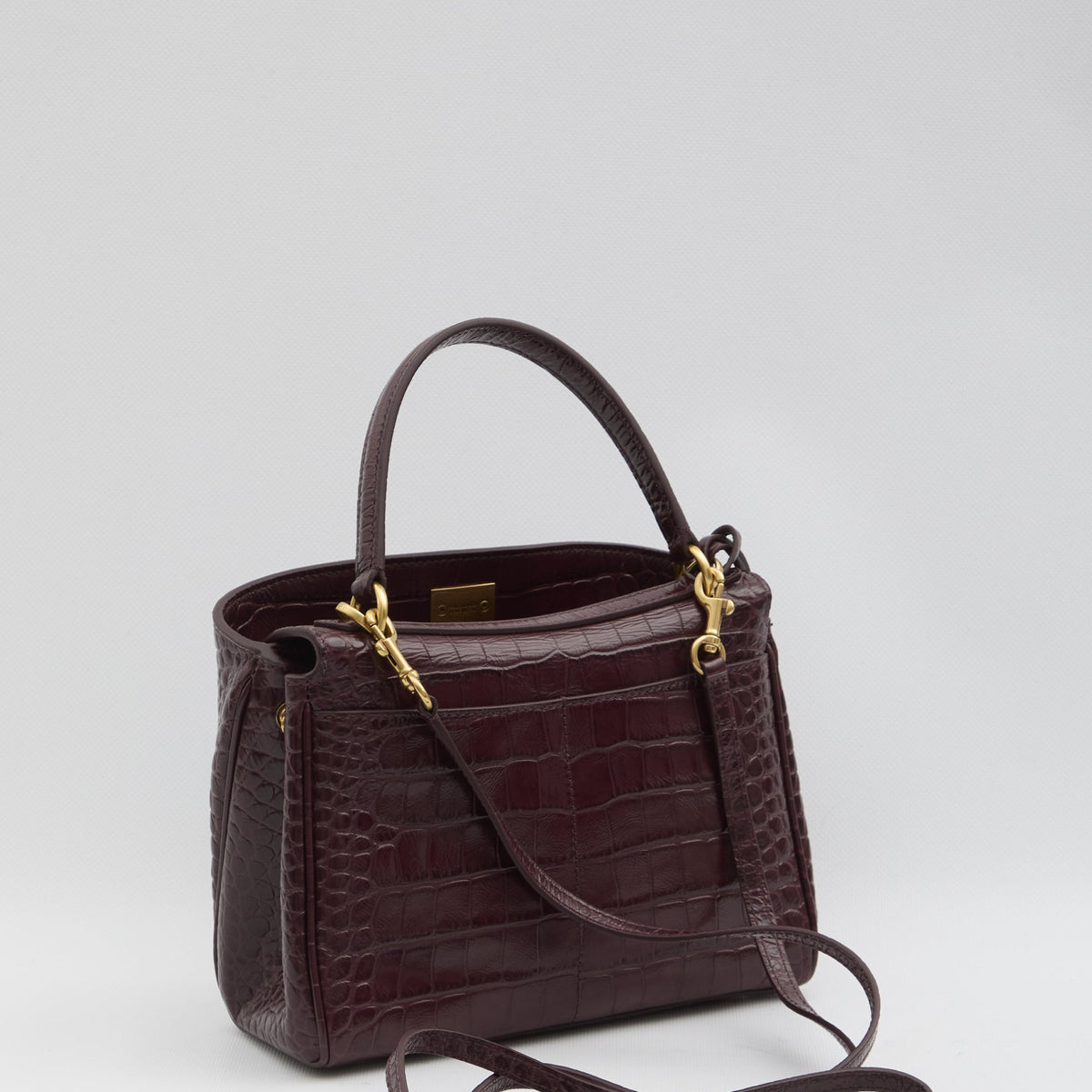 BALENCIAGA Mini Handbag with Crocodile Embossing - FW25