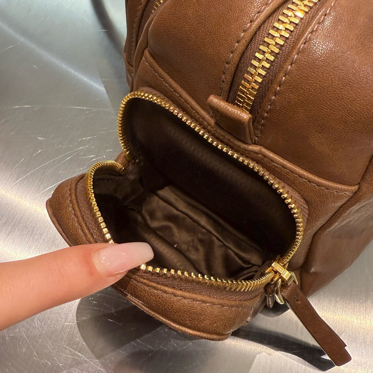MIU M NAPPA LEATHER TOP HANDLE BAG