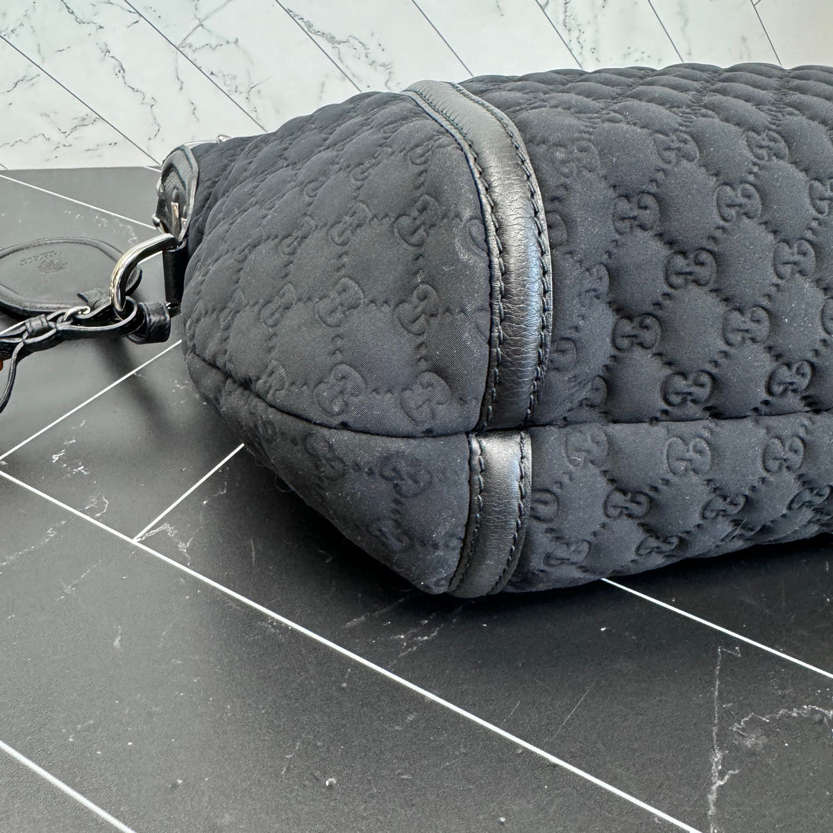 Gucci Black Neoprene GG Shoulder Bag