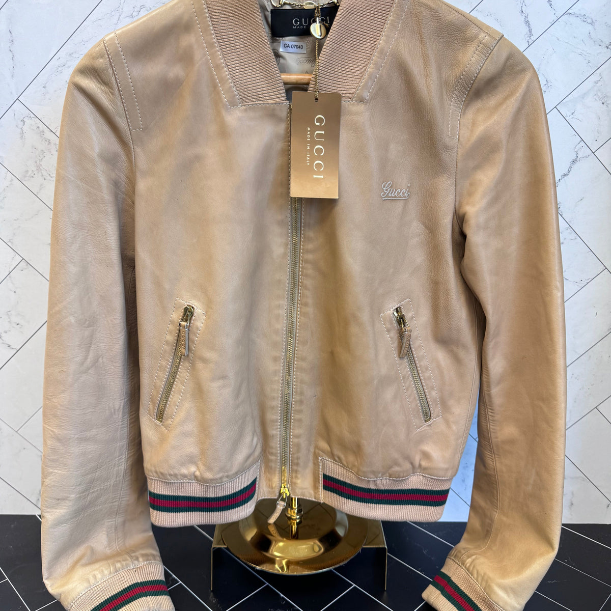 Gucci Tan Leather Jacket