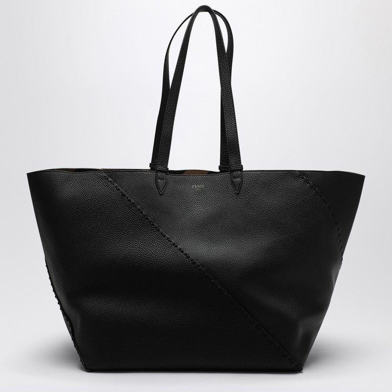 Fendi Black Diagonal Shopping Large Selleria Bag Men