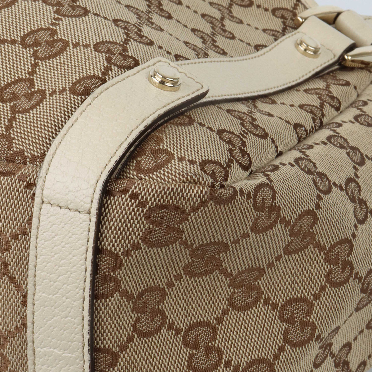 Gucci Supreme Tote with White Trim.