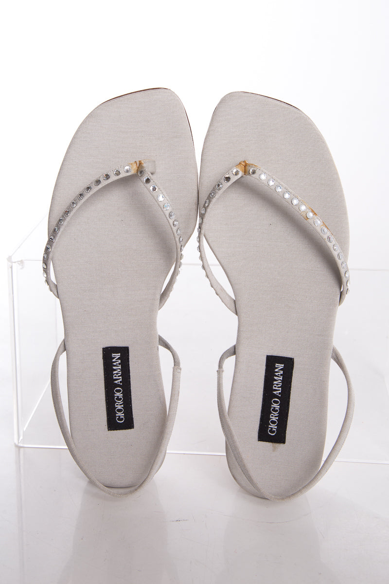 Giorgio Armani Gray Sandals SZ 36