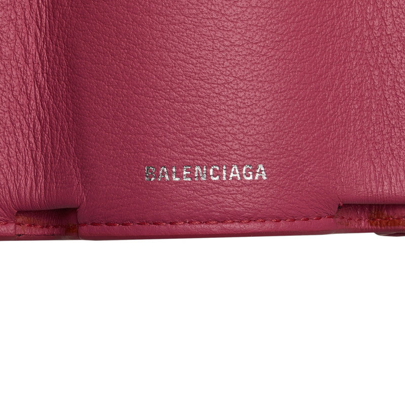 balenciaga Mini Paper Wallet Leather Pink