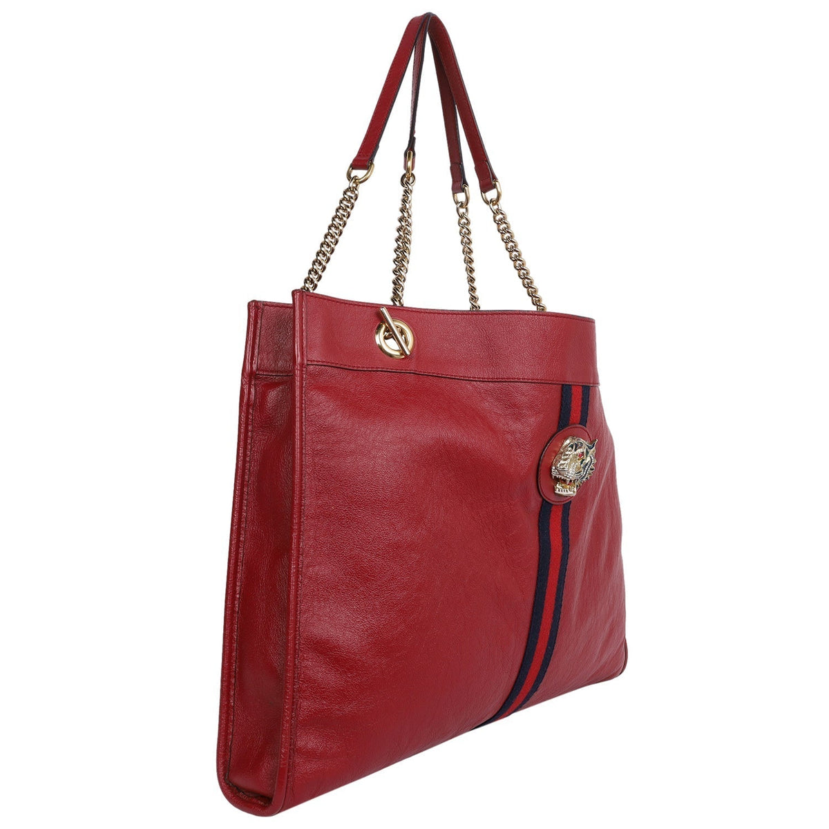 Gucci Red Leather Rajah Tote Bag (Authentic Pre-Owned)