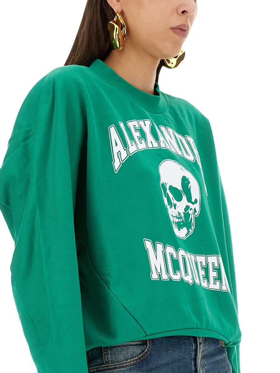 Alexander Mcqueen Women Varsiity Skull Sweatshirt