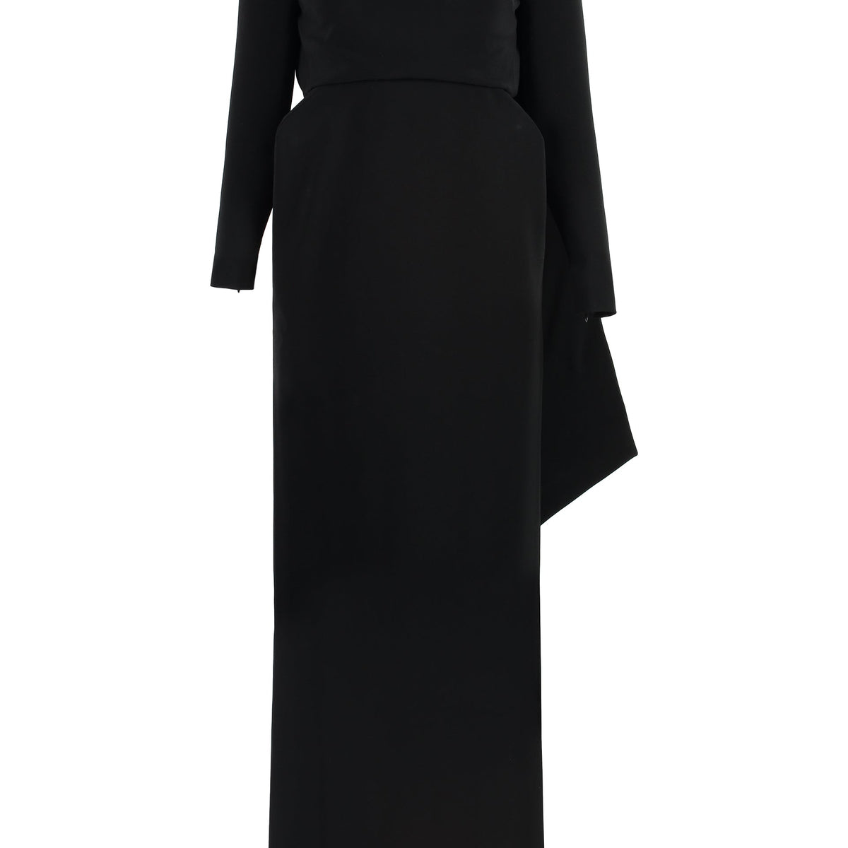 BALENCIAGA Open Back Zipped Sleeve Stretching Crepe Mini Dress