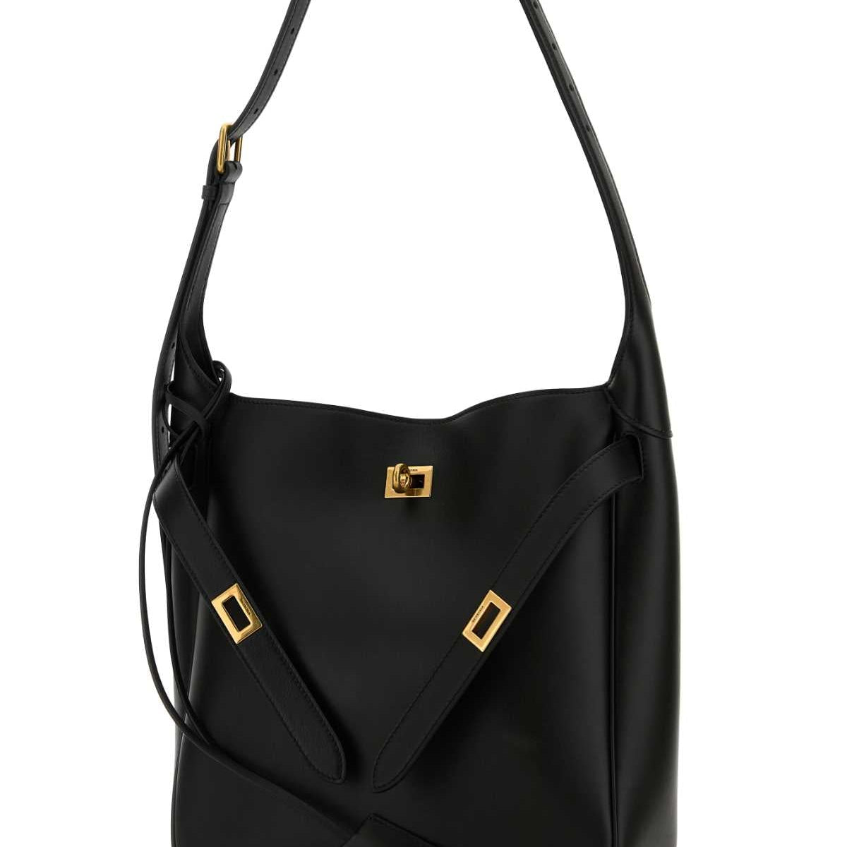 BALENCIAGA Mini Leather Hobo Shoulder Handbag