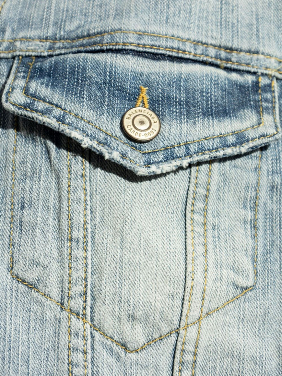 BALENCIAGA Denim Jacket - Women's Light Faded Style