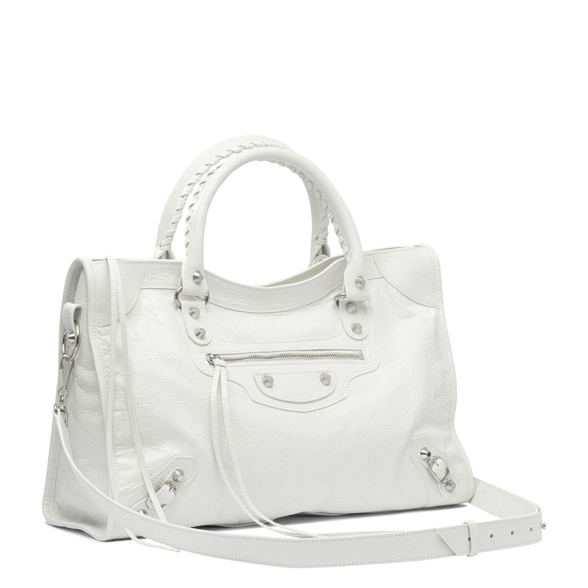 BALENCIAGA Luxe Lamb Leather Shoulder Handbag - Mini
