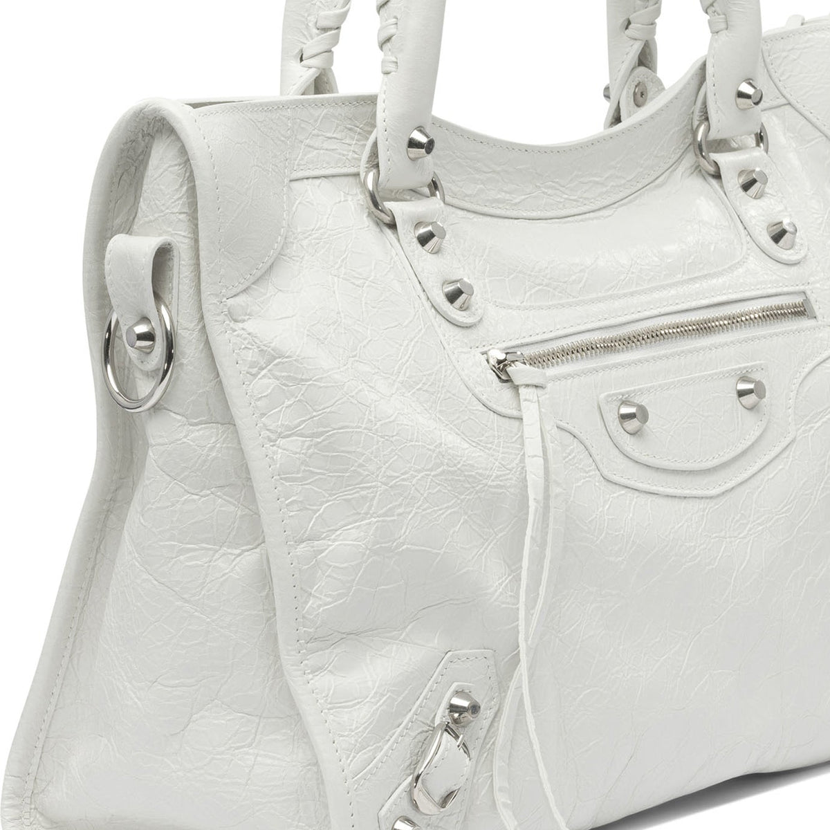 BALENCIAGA Luxe Lamb Leather Shoulder Handbag - Mini