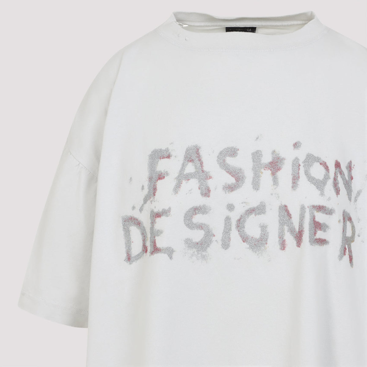 BALENCIAGA Distressed Cotton Short-Sleeve Crewneck T-Shirt - Size US 01