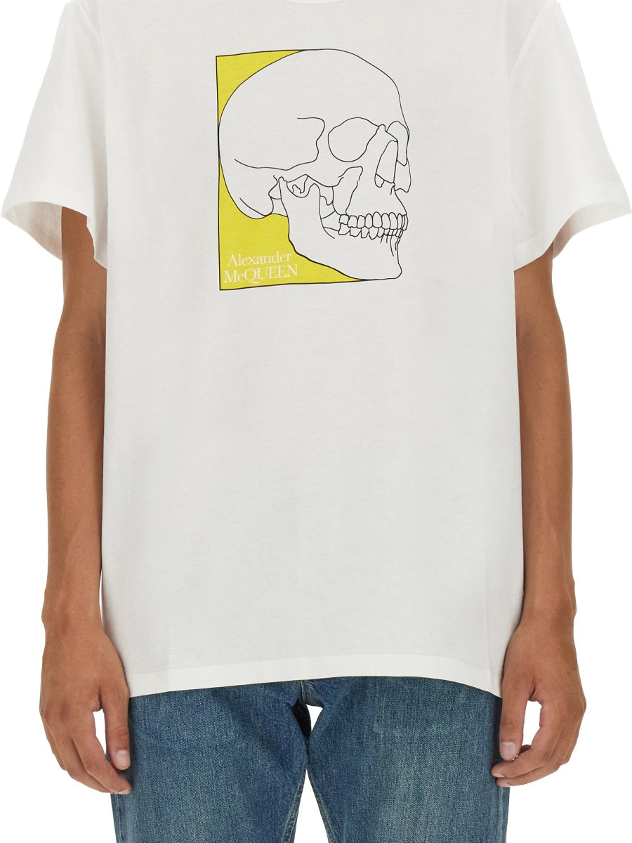 Alexander Mcqueen Men Skull Print T-Shirt