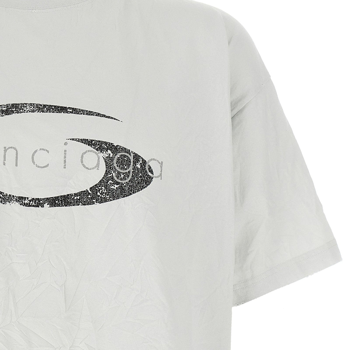 Balenciaga Men Crinkled Effect T-Shirt