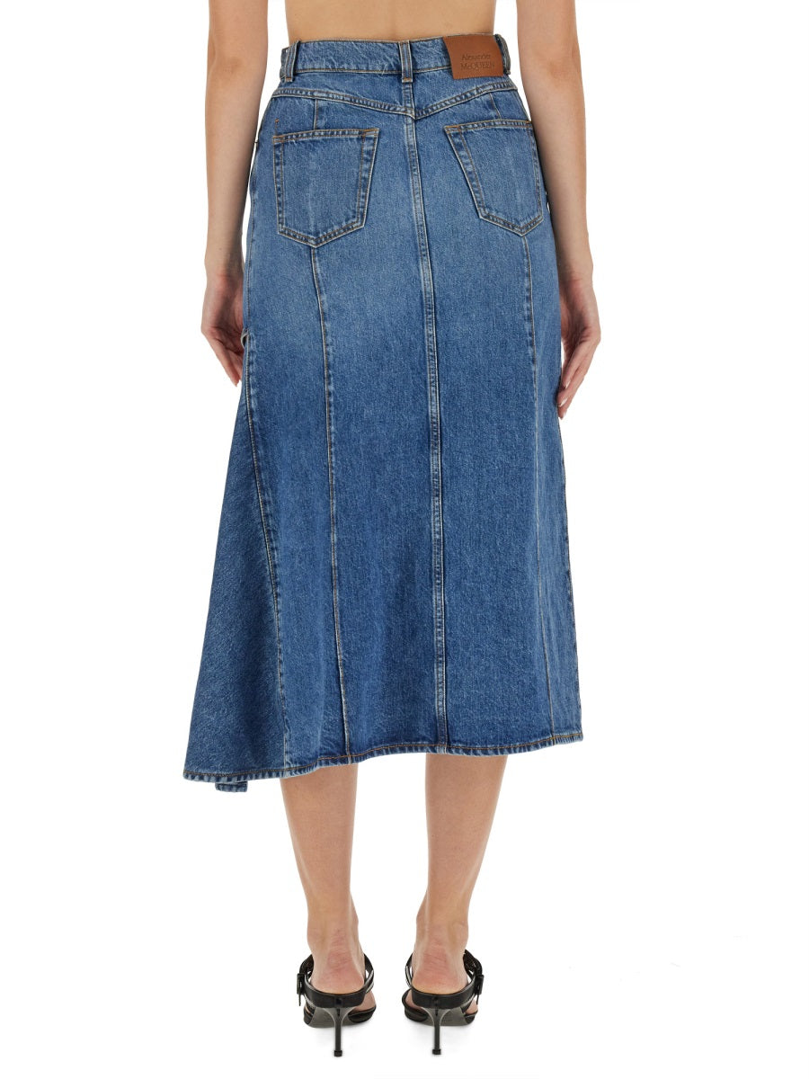 Alexander Mcqueen Women Pencil Skirt With Cut-Out