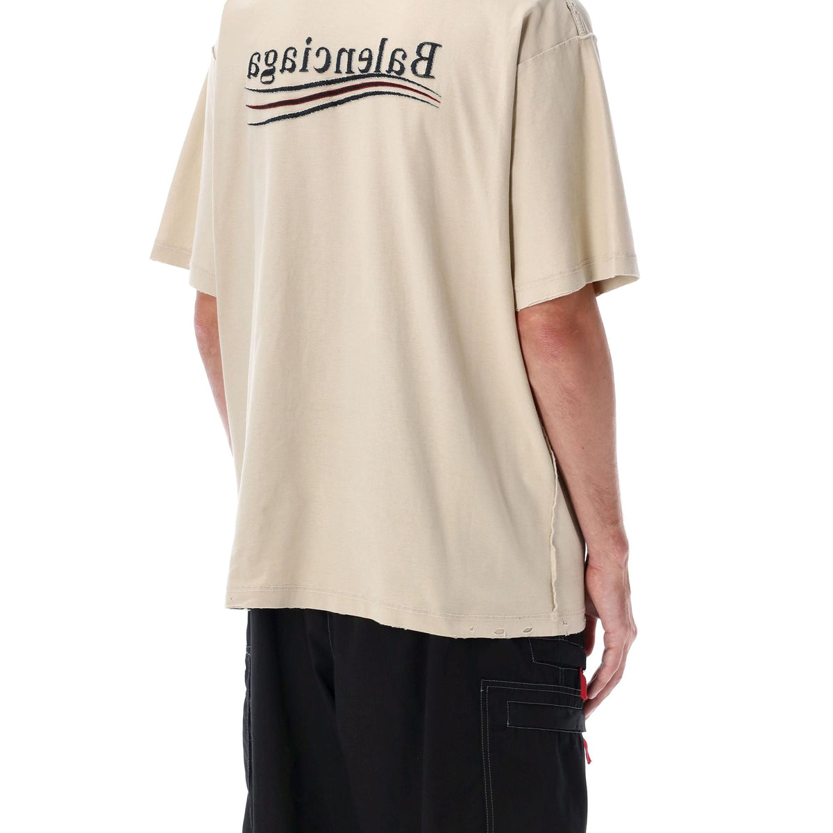 BALENCIAGA Political Campaign T-Shirt with Distressed Details - Men